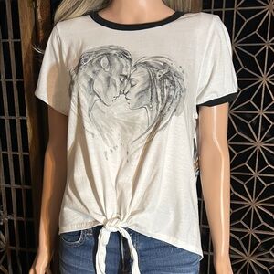 NWT AVATAR TIE FRONT GRAPHIC TSHIRT L